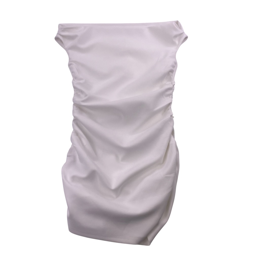 Peppermayo Morgan White Mini Dress Off The Shoulder Ruched Bodycon Size 6
